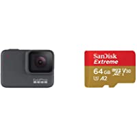 Gopro Hero7 - Cámara de Acción- Sumergible hasta 10M- Vídeo 4K HD- Fotos de 10 MP + SanDisk Extreme - Tarjeta de Memoria…